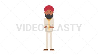 Sikh Man Sad Stock Animation