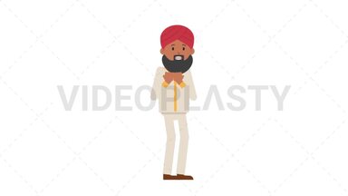 Sikh Man Scared Stock Animation