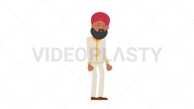 Sikh Man Sleepy Stock Animation