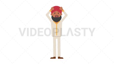 Sikh Man Stressed Stock Animation