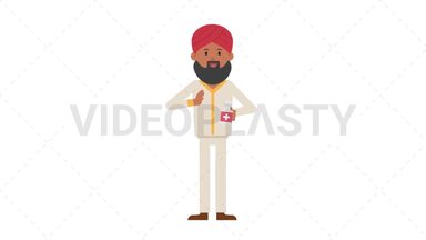 Sikh Man Using Disinfectant Spray Stock Animation