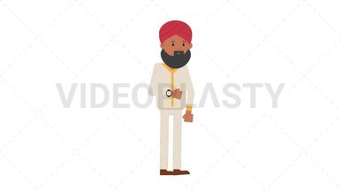 Sikh Man Waiting Stock Animation