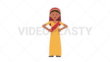 Sikh Woman Angry Stock Animation