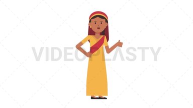 Sikh Woman Approve Stock Animation