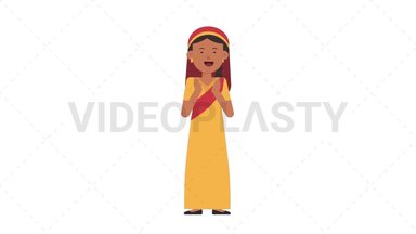 Sikh Woman Clapping Stock Animation