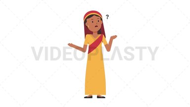 Sikh Woman Confused Stock Animation