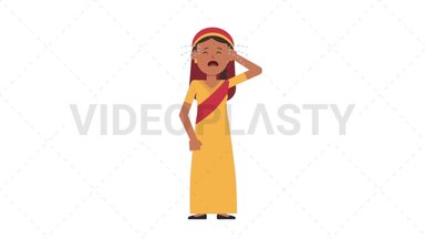 Sikh Woman Crying Stock Animation