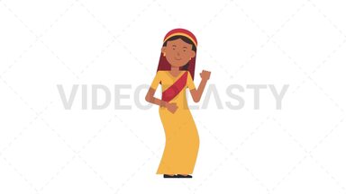 Sikh Woman Dancing Stock Animation
