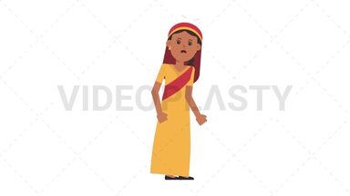 Sikh Woman Dizzy Stock Animation