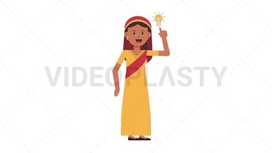 Sikh Woman Idea Stock Animation