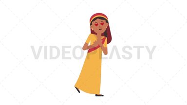 Sikh Woman In Love Stock Animation