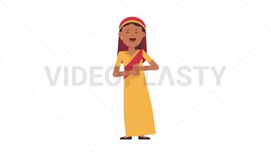 Sikh Woman Laughing Stock Animation