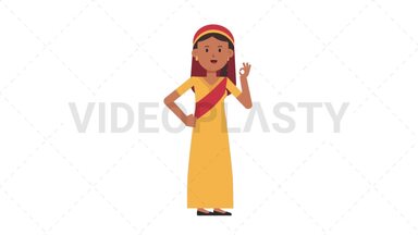 Sikh Woman OK Stock Animation
