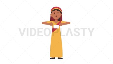 Sikh Woman Putting on Face Mask Stock Animation
