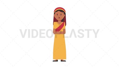 Sikh Woman Sad Stock Animation