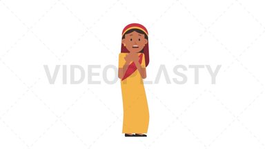 Sikh Woman Scared Stock Animation