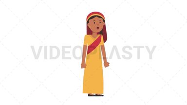 Sikh Woman Sleepy Stock Animation