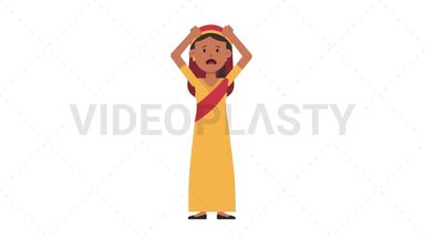 Sikh Woman Stressed Stock Animation