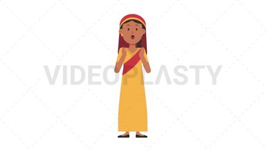 Sikh Woman Surprised Stock Animation