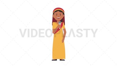Sikh Woman Talking on Microphone Stock Animation