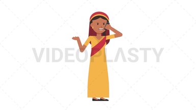 Sikh Woman Talking on the Phone Angry Stock Animation