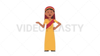 Sikh Woman Talking Stock Animation