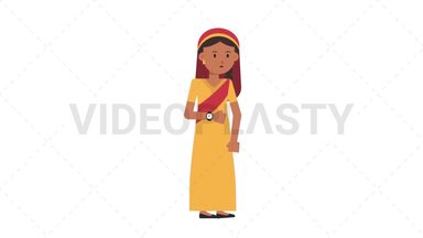 Sikh Woman Waiting Stock Animation