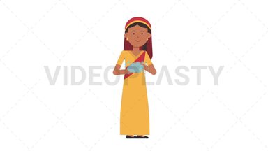 Sikh Woman Washing Hands Stock Animation