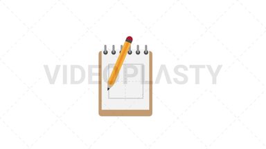 Sketchpad Flat Icon Stock Animation