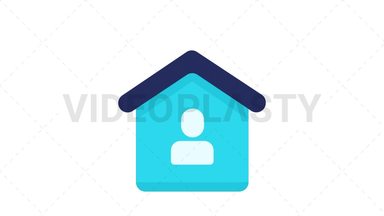 Stay at Home Symbol Stock Animation