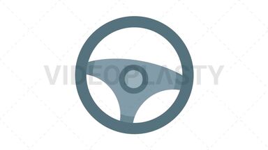 Steering Wheel Icon Stock Animation