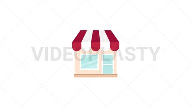 Store Flat Icon Stock Animation