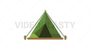 Tent Flat Icon Stock Animation