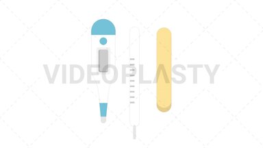 Thermometer Flat Icon Stock Animation