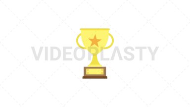 Trophy Flat Icon Stock Animation