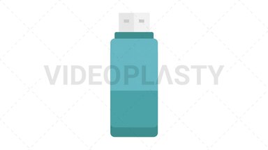 USB Stick Icon Stock Animation