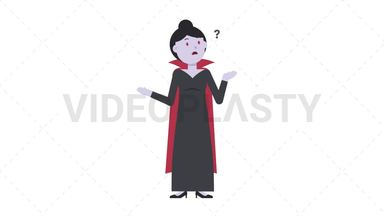 Vampire Countess Confused Stock Animation
