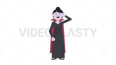Vampire Countess Crying Stock Animation