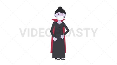 Vampire Countess Face Mask Coughing Stock Animation