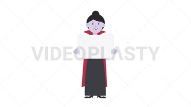 Vampire Countess Holding Poster Stock Animation