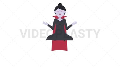 Vampire Countess Meditate Stock Animation