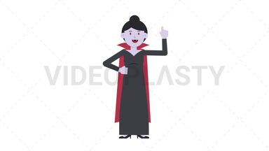 Vampire Countess Pointing Above Stock Animation