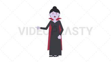 Vampire Countess Pointing Left Stock Animation