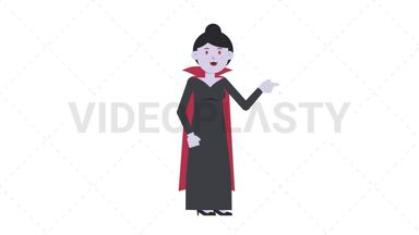 Vampire Countess Pointing Right Stock Animation