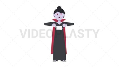 Vampire Countess Putting on Face Mask Stock Animation
