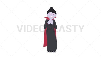 Vampire Countess Scared Stock Animation