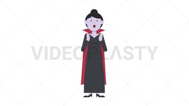 Vampire Countess Surprised Stock Animation