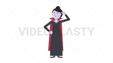 Vampire Countess Thinking Stock Animation