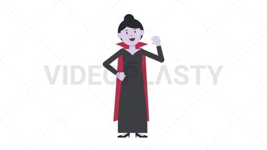 Vampire Countess Waving Stock Animation