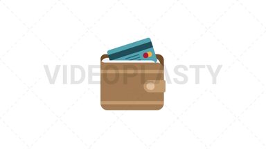 Wallet Flat Icon Stock Animation